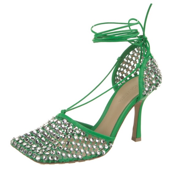 NEW BOTTEGA VENETA green sandals with rhinestones size IT 40 - still on website - Picture 5 of 11